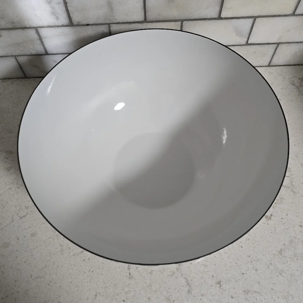 Vtg. Cathrineholm 11" Seafoam Stripe Enamel Bowl - Picture 7 of 11